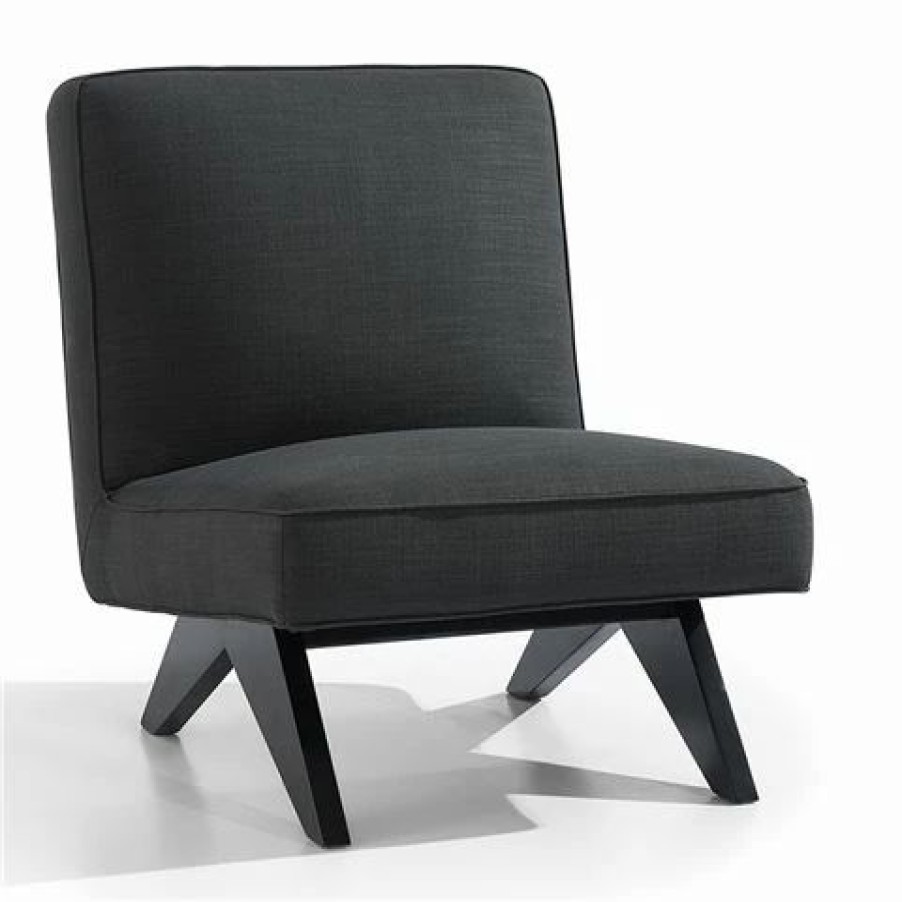 Furniture * | Cafe Lighting Martyn Slipper Chair Linen Charcoal