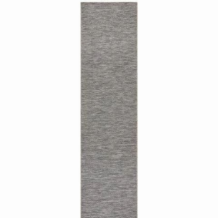 Rugs * | Tapete Rug Terrace Geometric Runner Rug Charcoal 400X80Cm