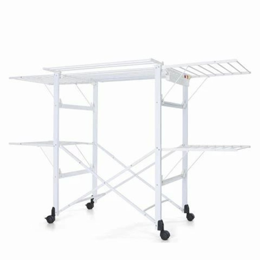 Furniture * | Foppapedretti Gulliver White Aluminium Clothes Drying Rack