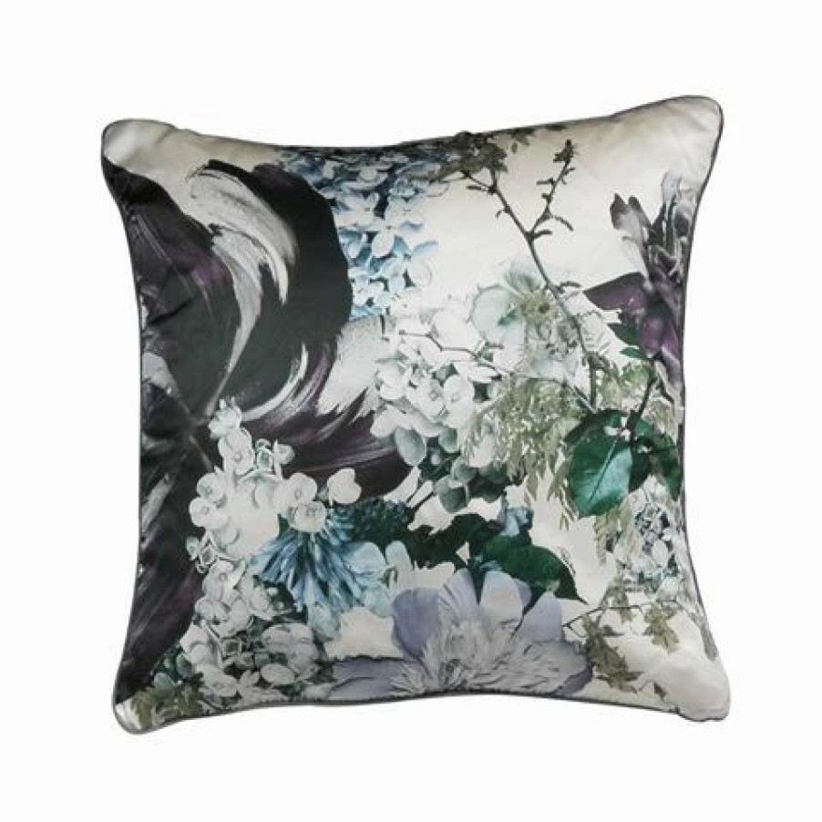 Cushions * | Roberto Cavalli Floris Silk Cushion Blue/Leopard 60X60Cm