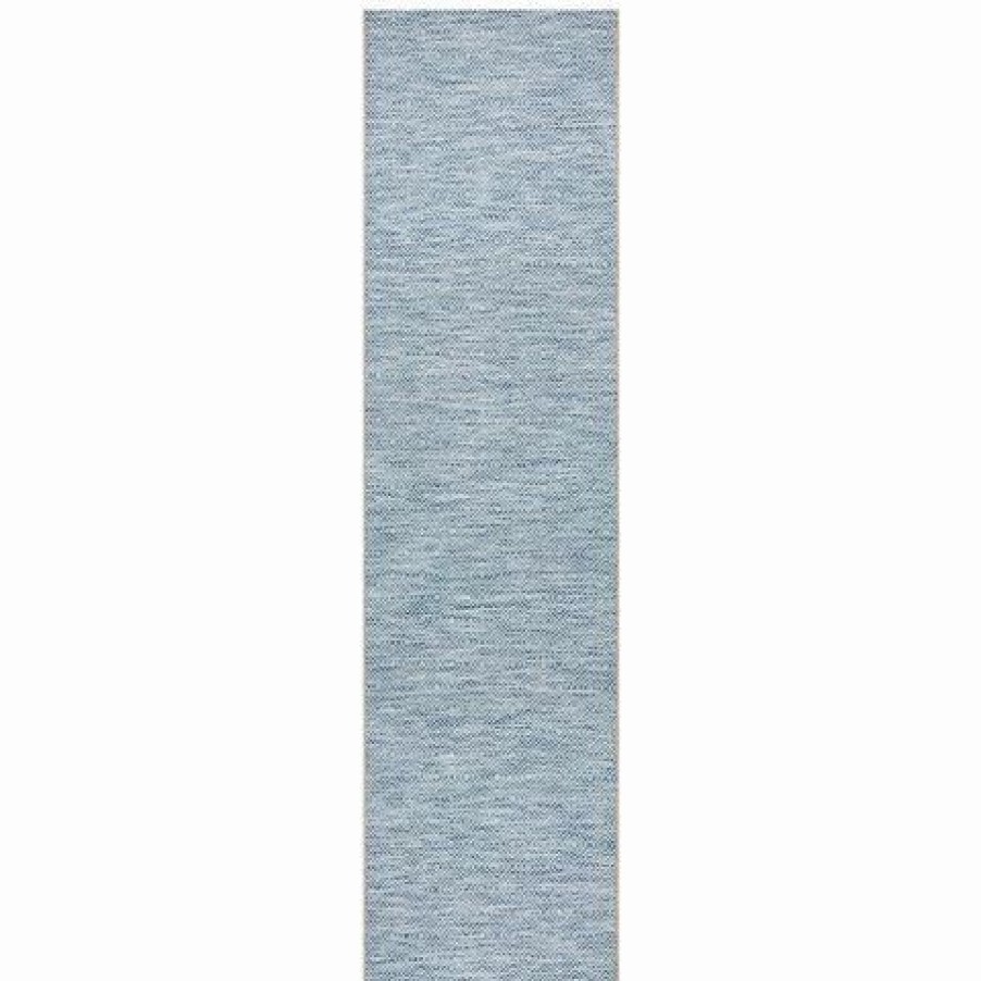 Rugs * | Tapete Rug Terrace Geometric Runner Rug Blue 400X80Cm