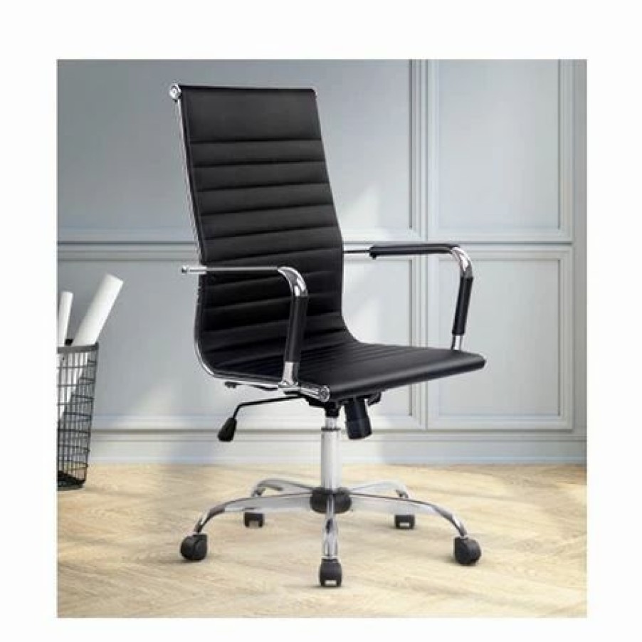 Furniture * | Home Office Design Desk Chair Black High Back