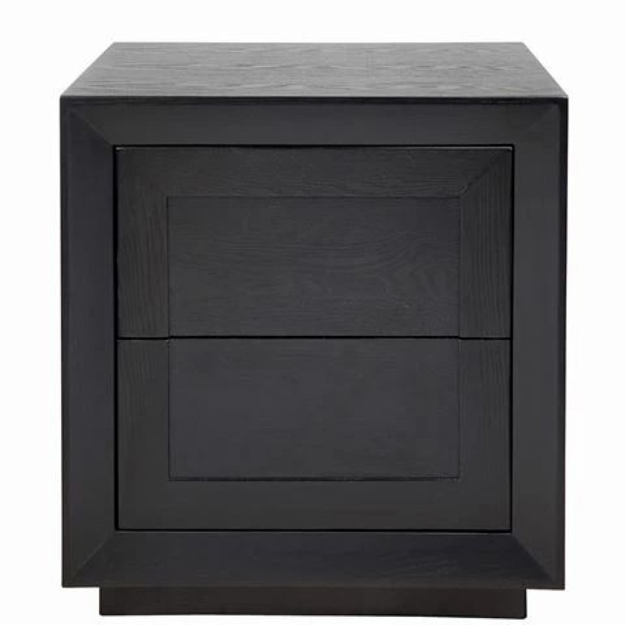 Furniture * | Cafe Lighting Balmain Oak Tall Bedside Table Black