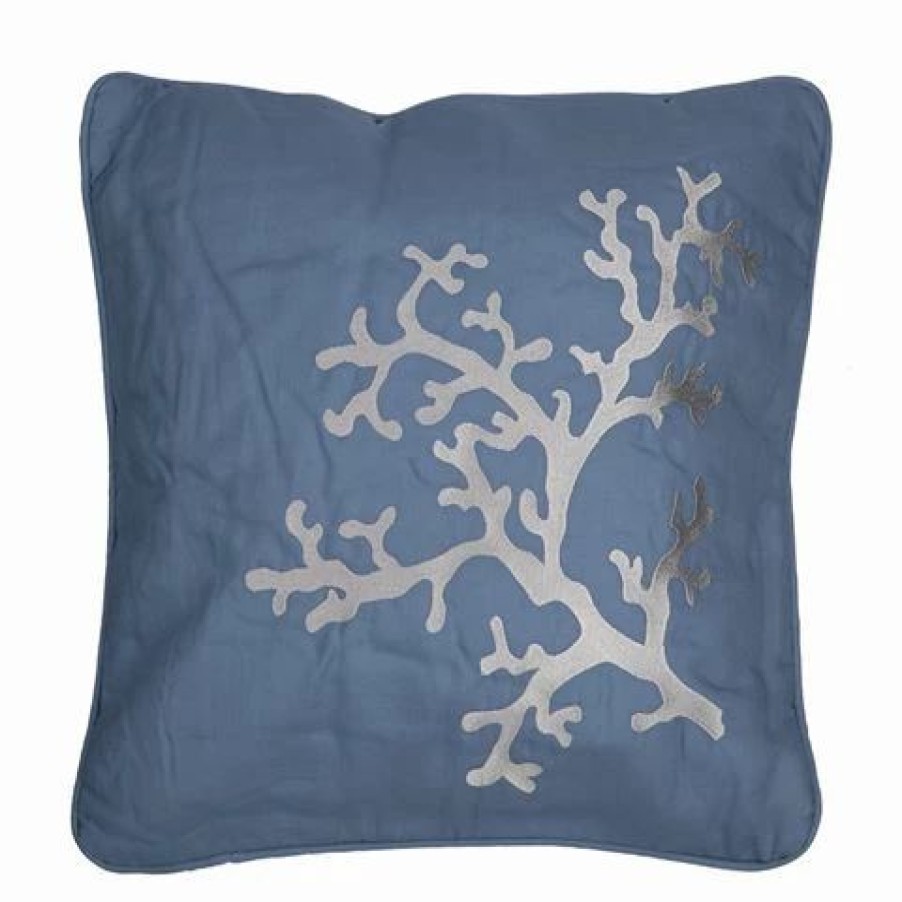 Cushions * | Serenk Coral Cushion Blue