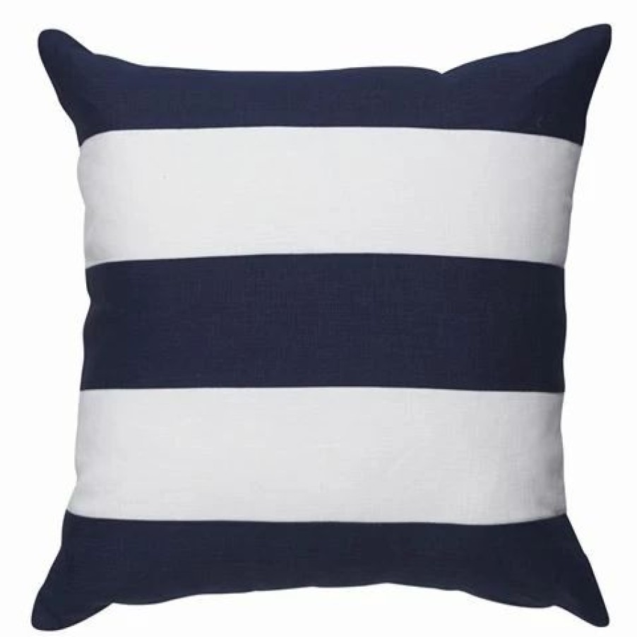 Cushions * | Paloma Jute Cushion Stripe Navy 50 50