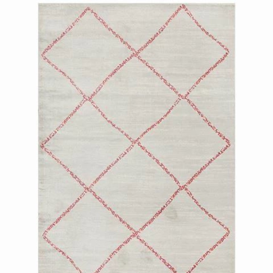 Rugs * | Tapete Rug Zanzibar Geometric Rug Silver & Pink 400X300Cm