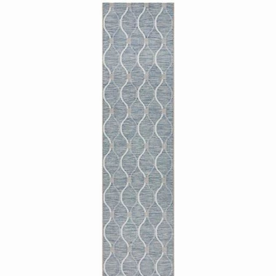 Rugs * | Tapete Rug Terrace Trellis Runner Rug Blue 300X80Cm