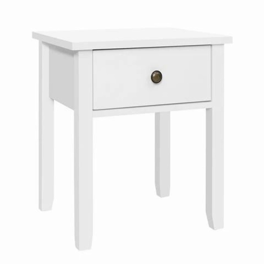 Furniture * | Artiss Bedside Tables Drawer Side Table White Storage