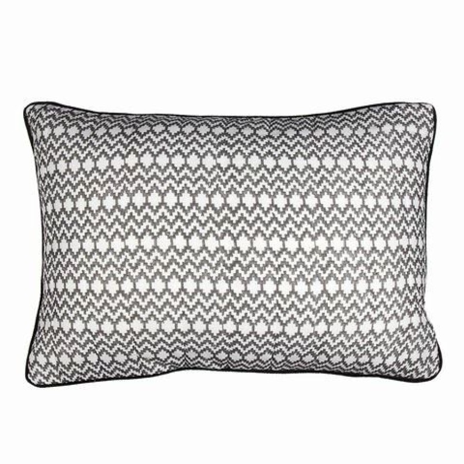 Cushions * | Linen & Moore Haman Grey Sham Cushion Cover