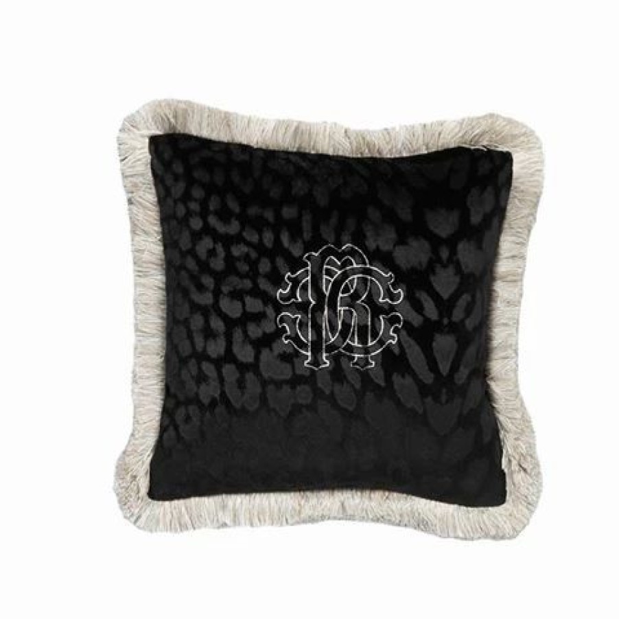 Cushions * | Roberto Cavalli Monogram Cushion Black 40X40Cm