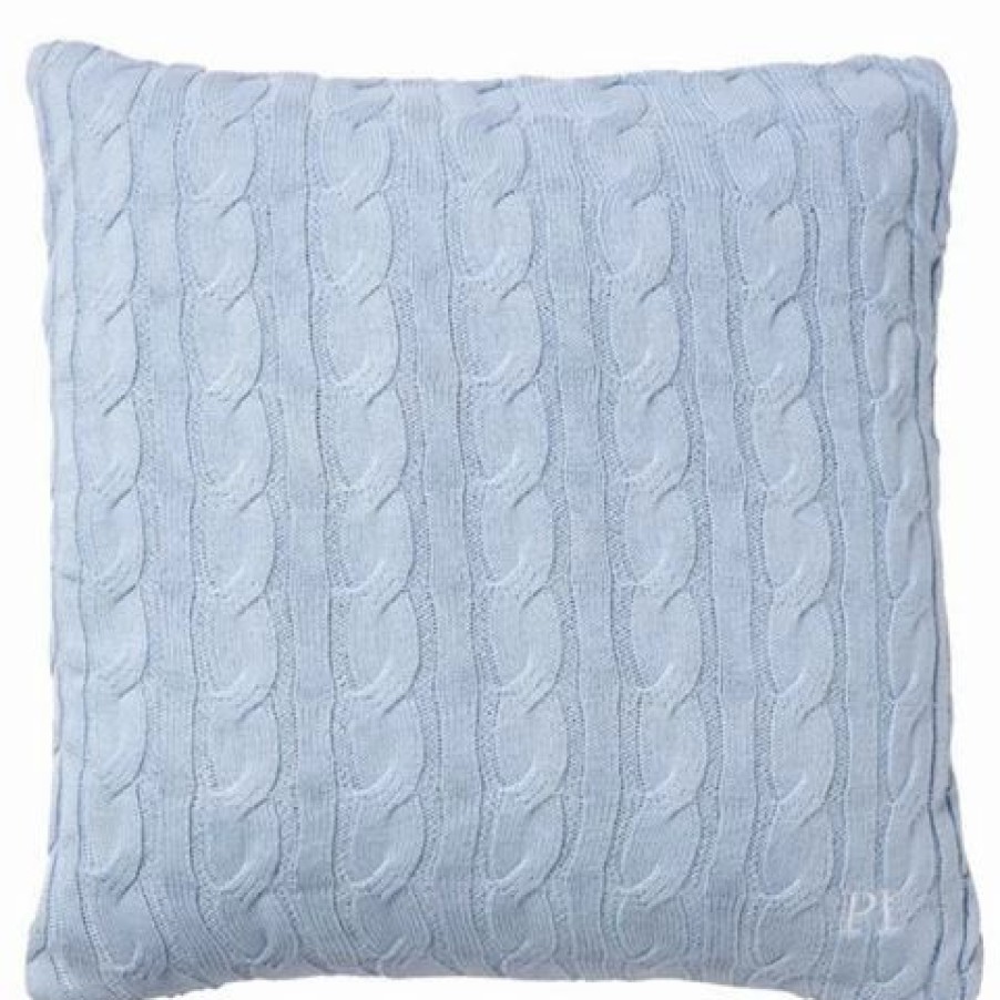 Cushions * | Paloma Cable Knit Cushion Sky Blue 50X50Cm