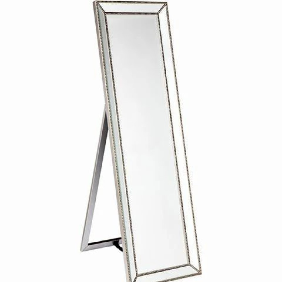 Furniture * | Cafe Lighting Zeta Cheval Mirror Antique Silver