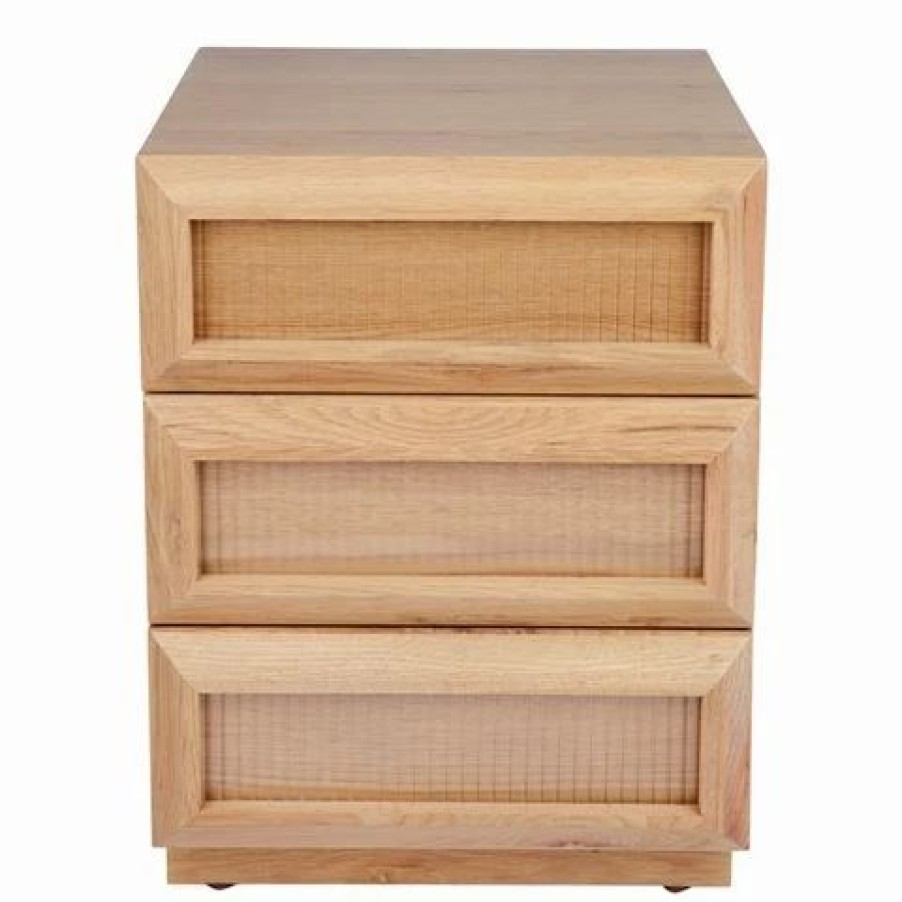 Furniture * | Cafe Lighting Sebastian Oak Bedside Table Natural