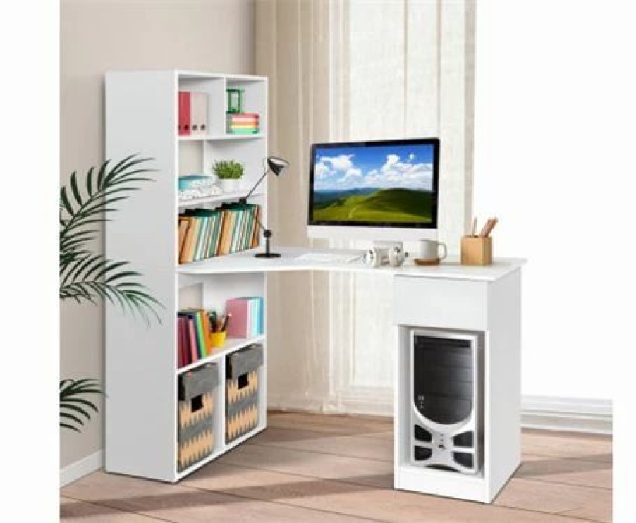 Furniture * | Home Office Design Desk Corner Shelf