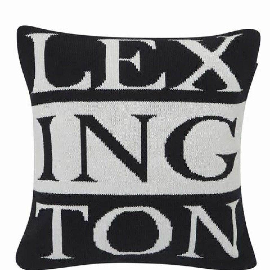 Cushions * | Lexington Knitted Sham Cushion Blue & White 50X50Cm