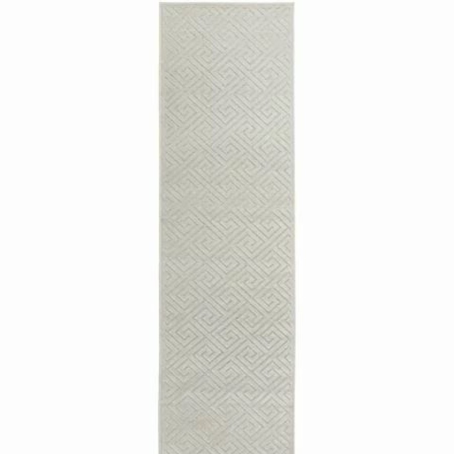 Rugs * | Tapete Rug York Alice Geometric Runner Rug White 300X80Cm