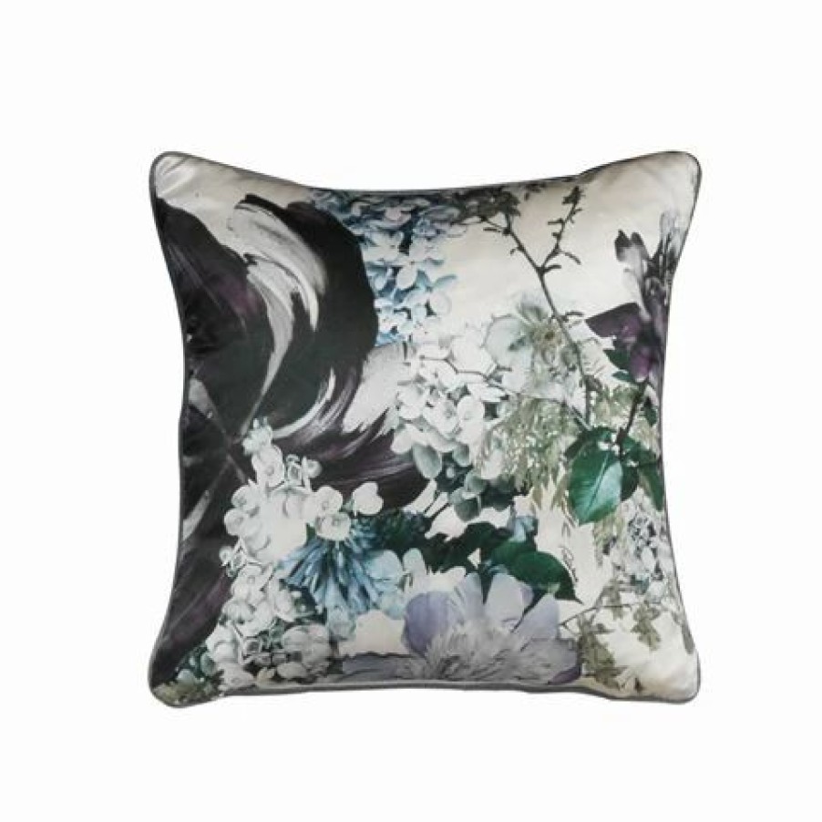 Cushions * | Roberto Cavalli Floris Silk Cushion Blue/Leopard 40X40Cm