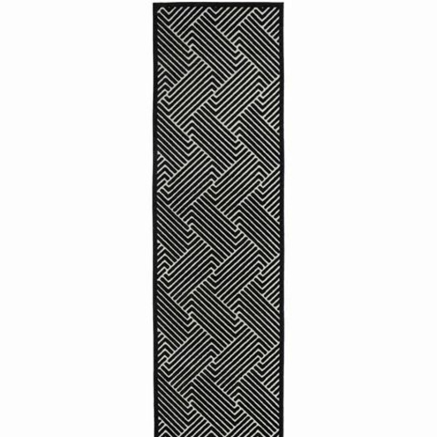 Rugs * | Tapete Rug York Alice Runner Rug Black 300X80Cm