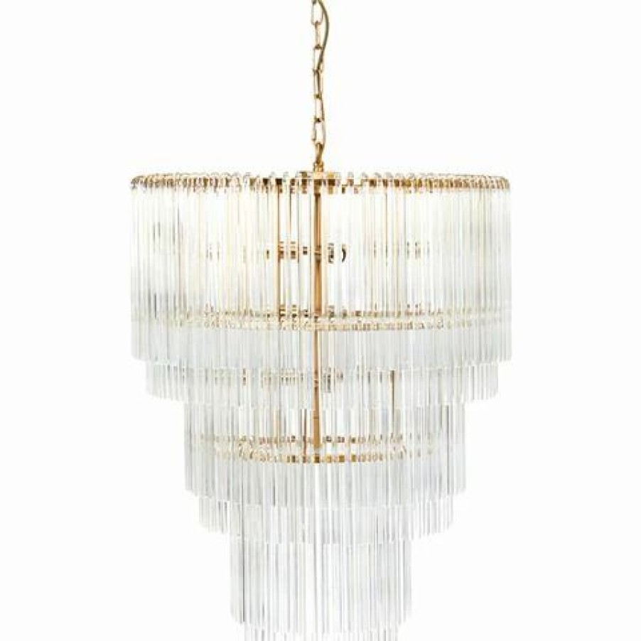 Furniture * | Cafe Lighting Zara Pendant 3 Tier Brass