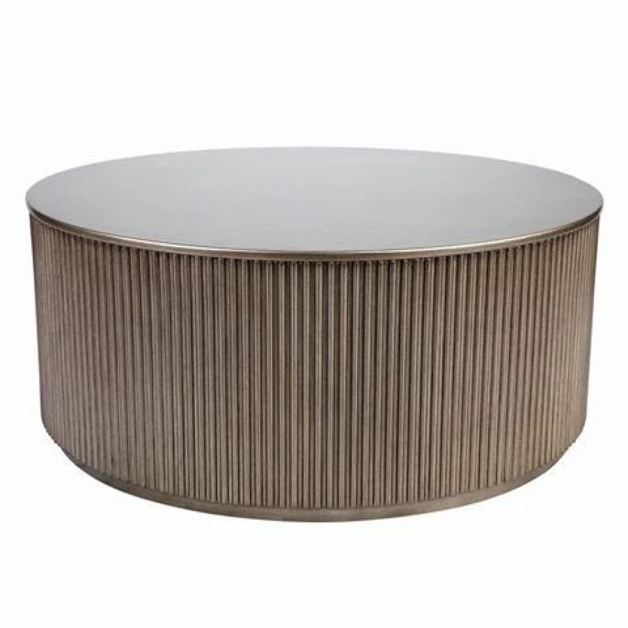 Furniture * | Cafe Lighting Nomad Round Coffee Table Antique Gold