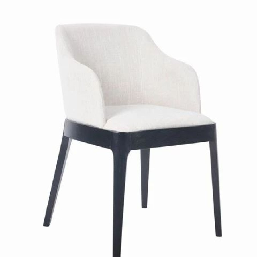 Furniture * | Cafe Lighting Hayes Black Dining Chair Natural Linen