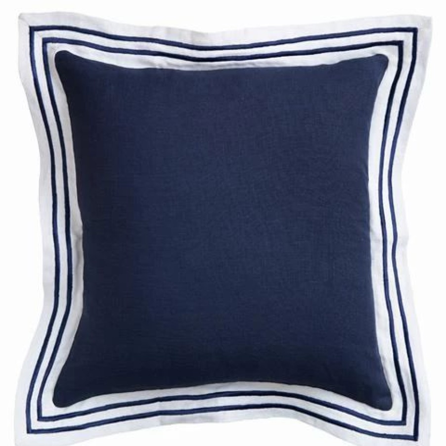 Cushions * | Paloma Milano Linen Cushion Navy 50X50Cm