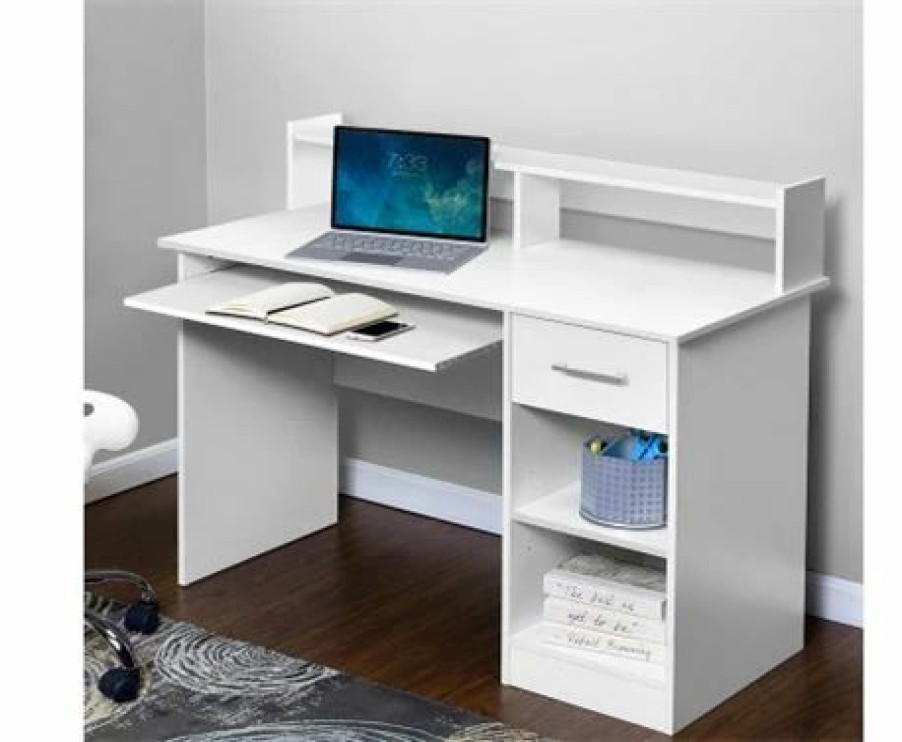 Furniture * | Home Office Design Desk With Storage White