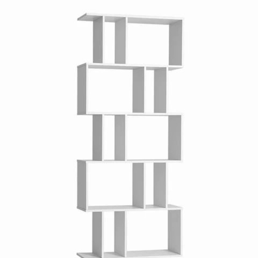 Furniture * | Artiss 5 Tier Bookshelf Display Stand Storage White