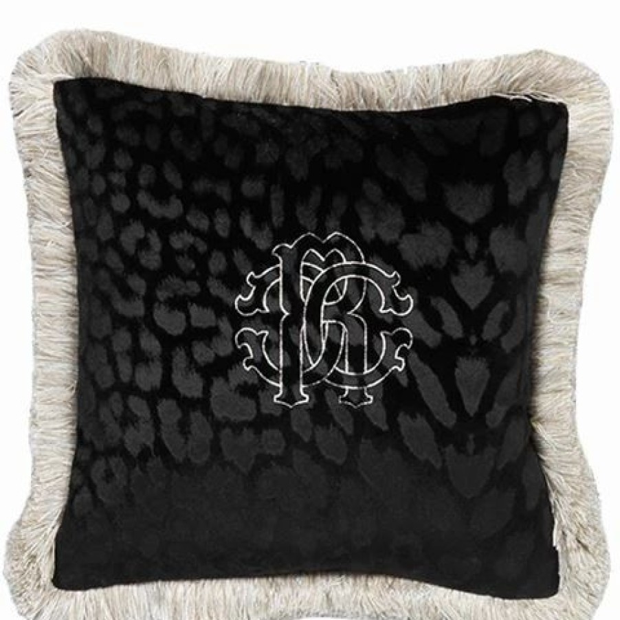 Cushions * | Roberto Cavalli Monogram Cushion Black 60X60Cm