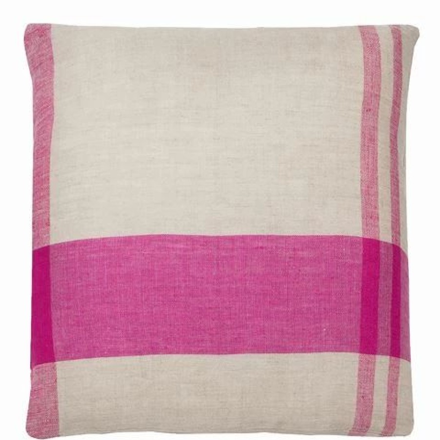 Cushions * | Linen & Moore Rose Linen Cushion