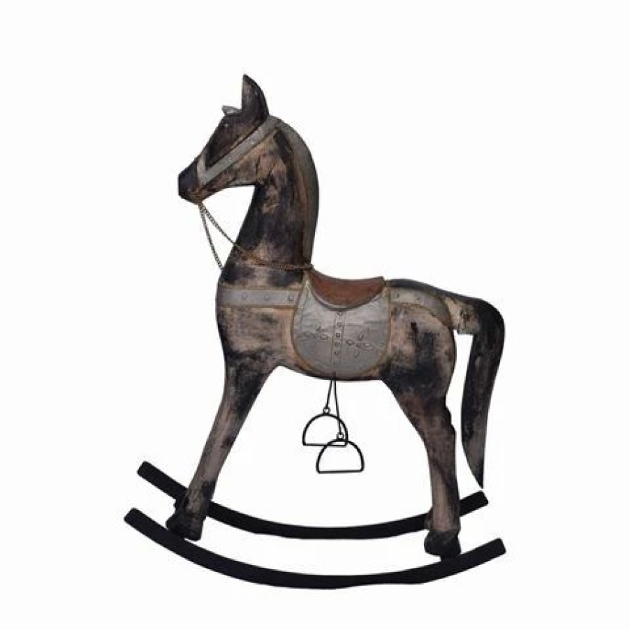 Furniture * | Alianza Furniture Alianza Antique Painted Rocking Horse Large