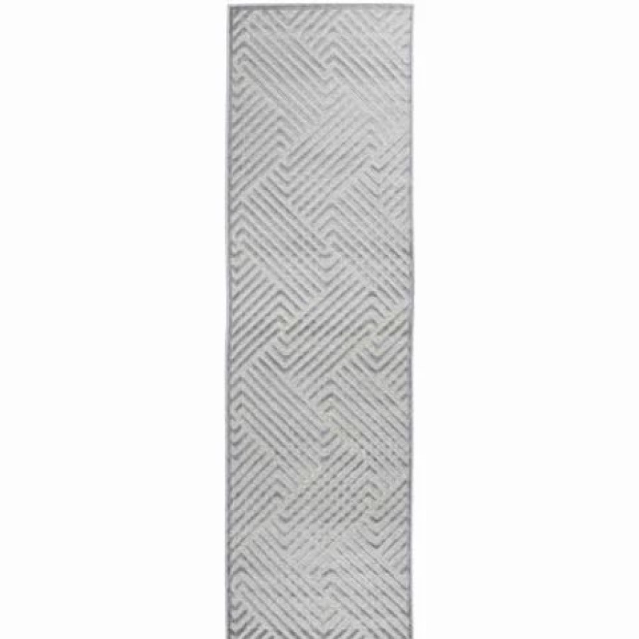 Rugs * | Tapete Rug York Alice Runner Rug Silver 300X80Cm