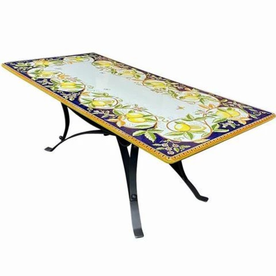 Furniture * | Ficola Fantasia Di Limoni Table W/Iron Base 200X74X100Cm