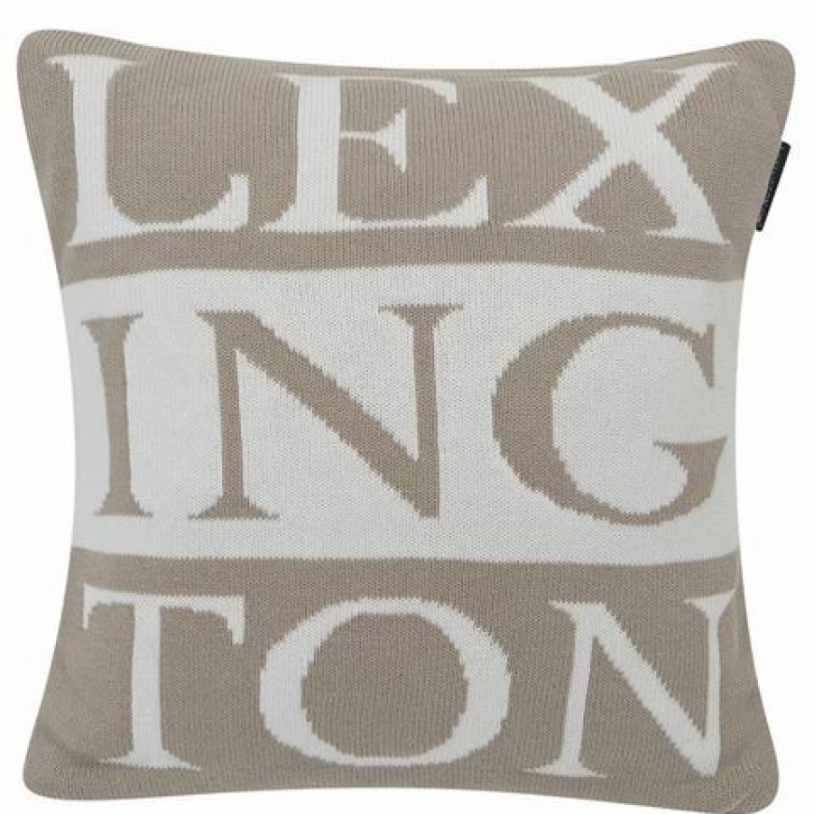 Cushions * | Lexington Knitted Sham Cushion Beige & White 50X50Cm