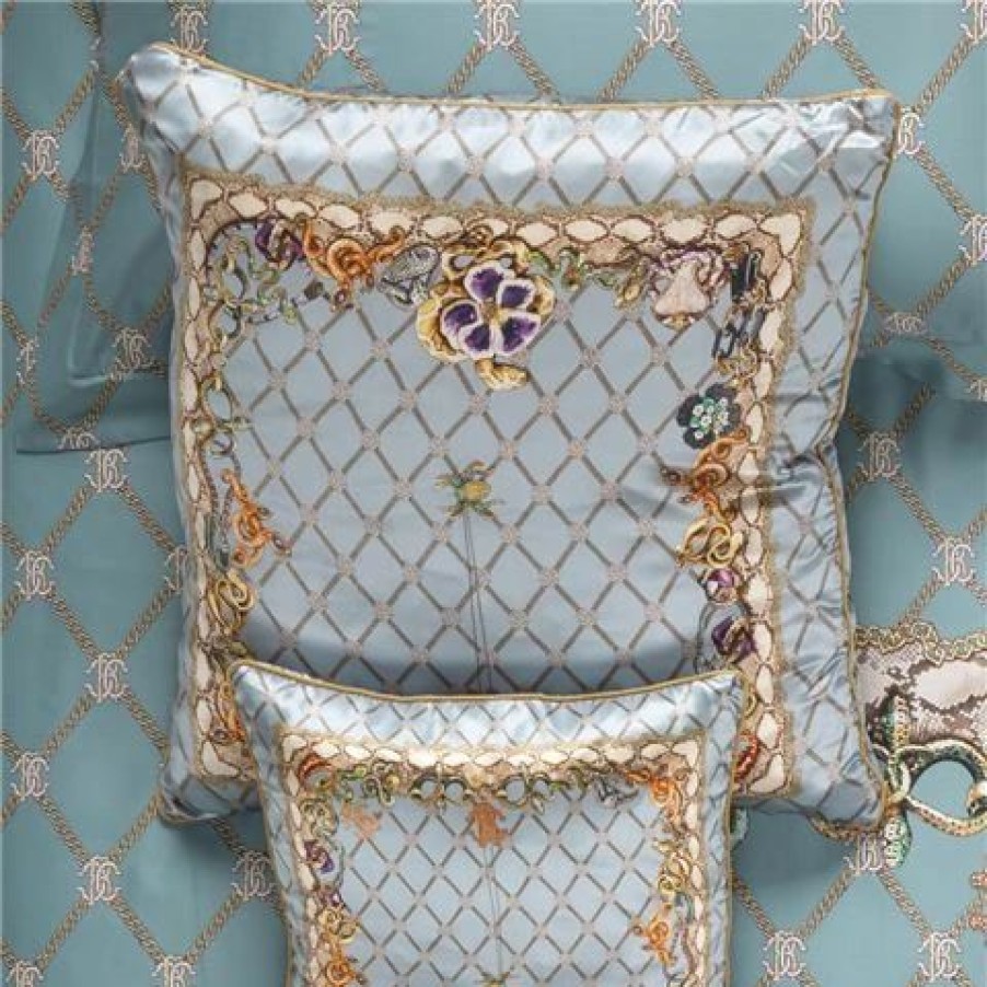 Cushions * | Roberto Cavalli New Spider Silk Cushion Light Blue 60X60Cm