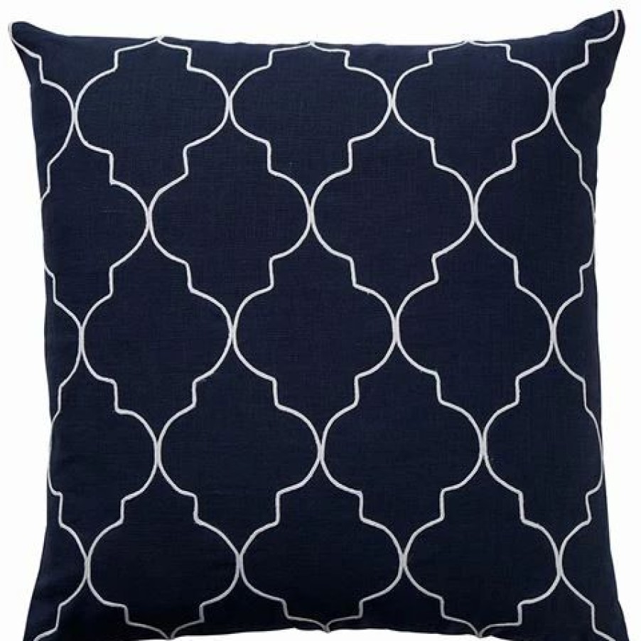 Cushions * | Paloma Mykonos Linen Cushion Dark Navy 50X50Cm