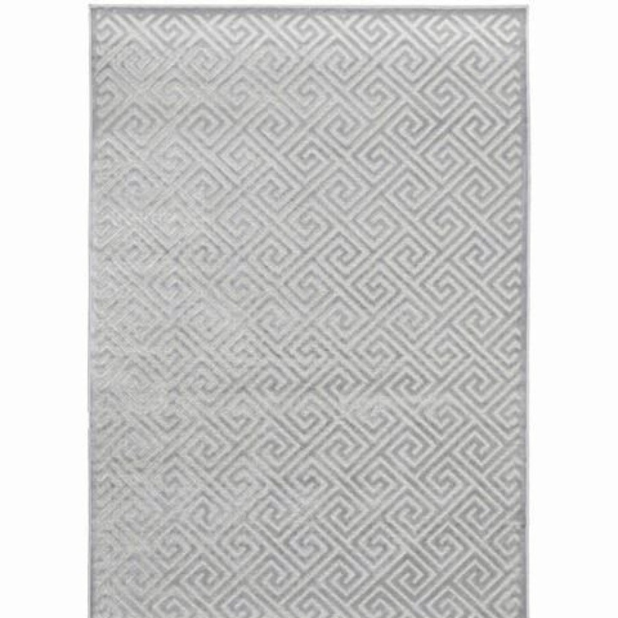 Rugs * | Tapete Rug York Alice Geometric Rug Silver 330X240Cm