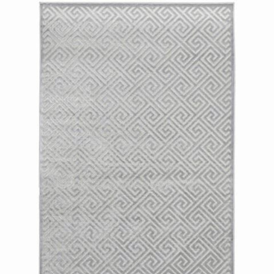 Rugs * | Tapete Rug York Alice Geometric Rug Silver 230X160Cm