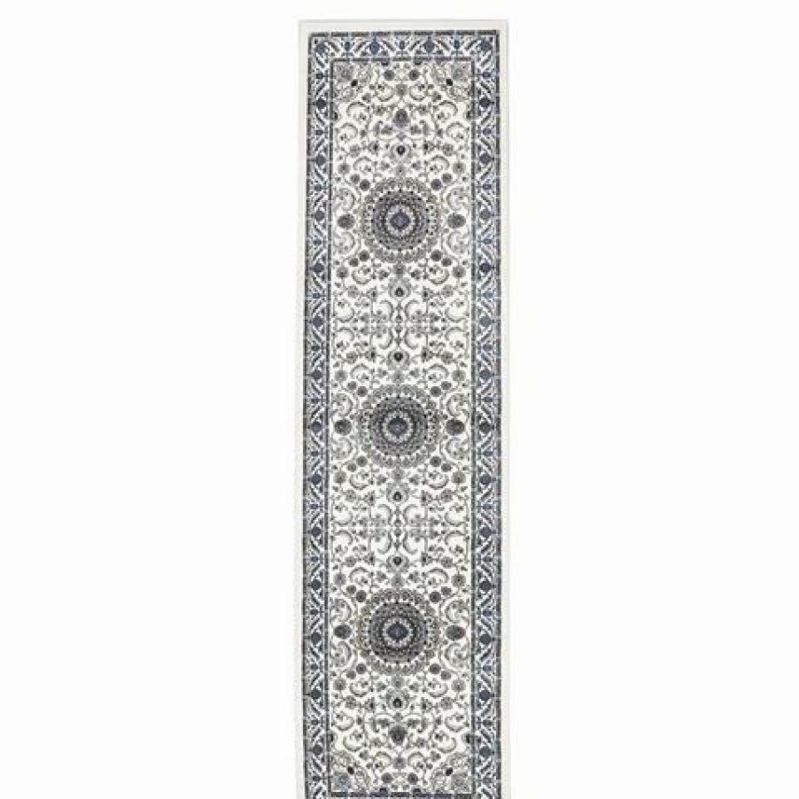 Rugs * | Tapete Rug Sydney Medallion Runner Rug White 400X80Cm