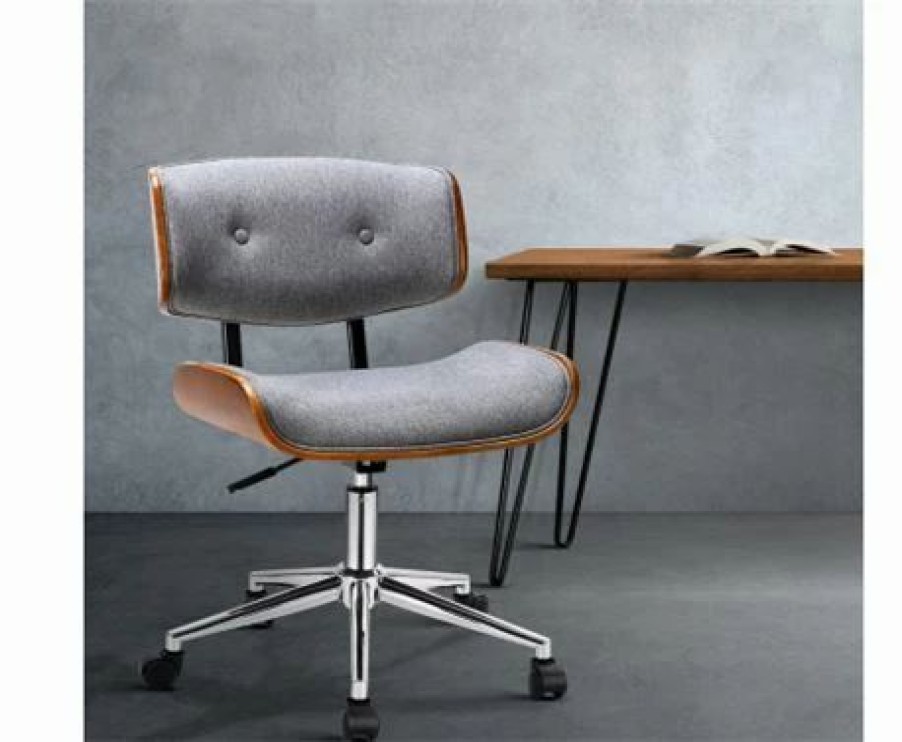 Furniture * | Home Office Design Office Chair Fabric Bentwood Grey