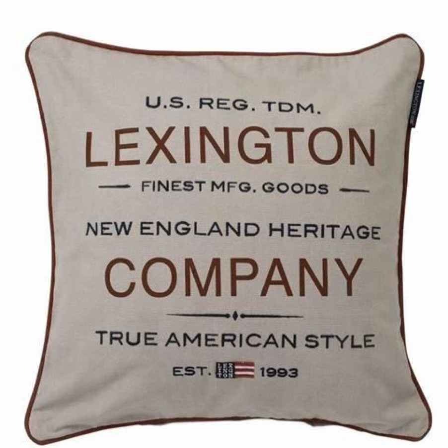 Cushions * | Lexington American Brand Logo Sham Cushion Beige 50X50Cm