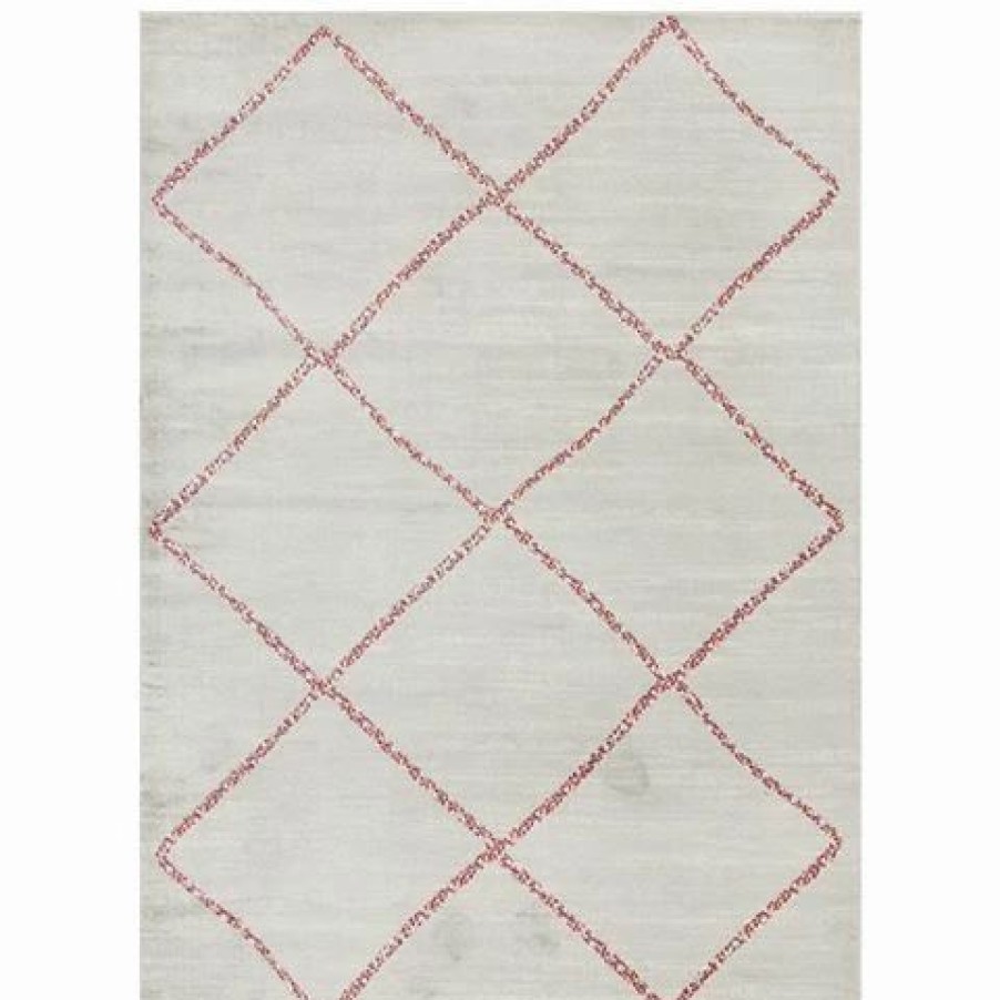 Rugs * | Tapete Rug Zanzibar Geometric Rug Silver & Pink 330X240Cm