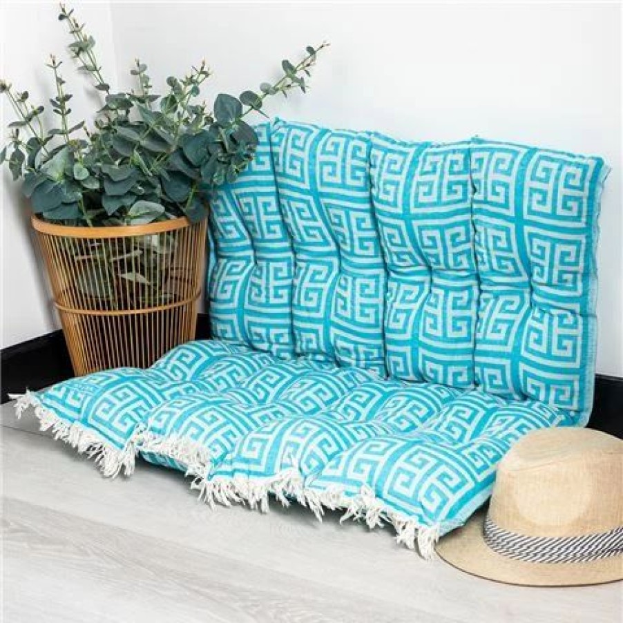 Cushions * | Aelia Anna Pillow Meandros Turquoise 85X85Cm