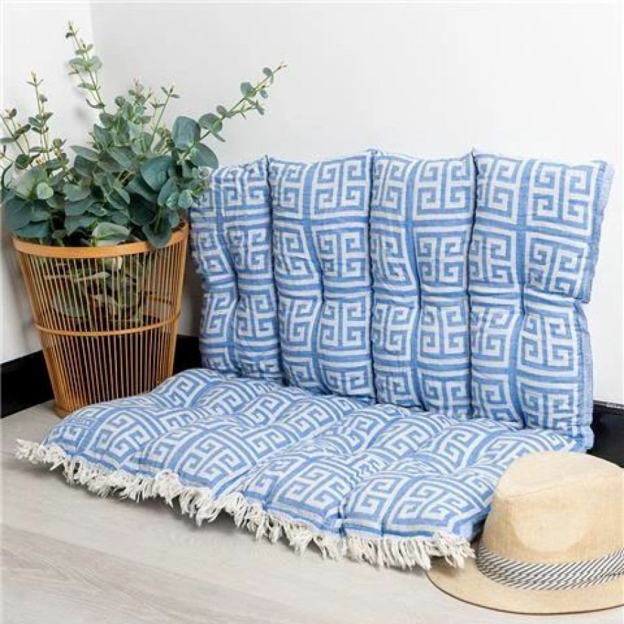 Cushions * | Aelia Anna Pillow Meandros Parl Blue 85X85Cm