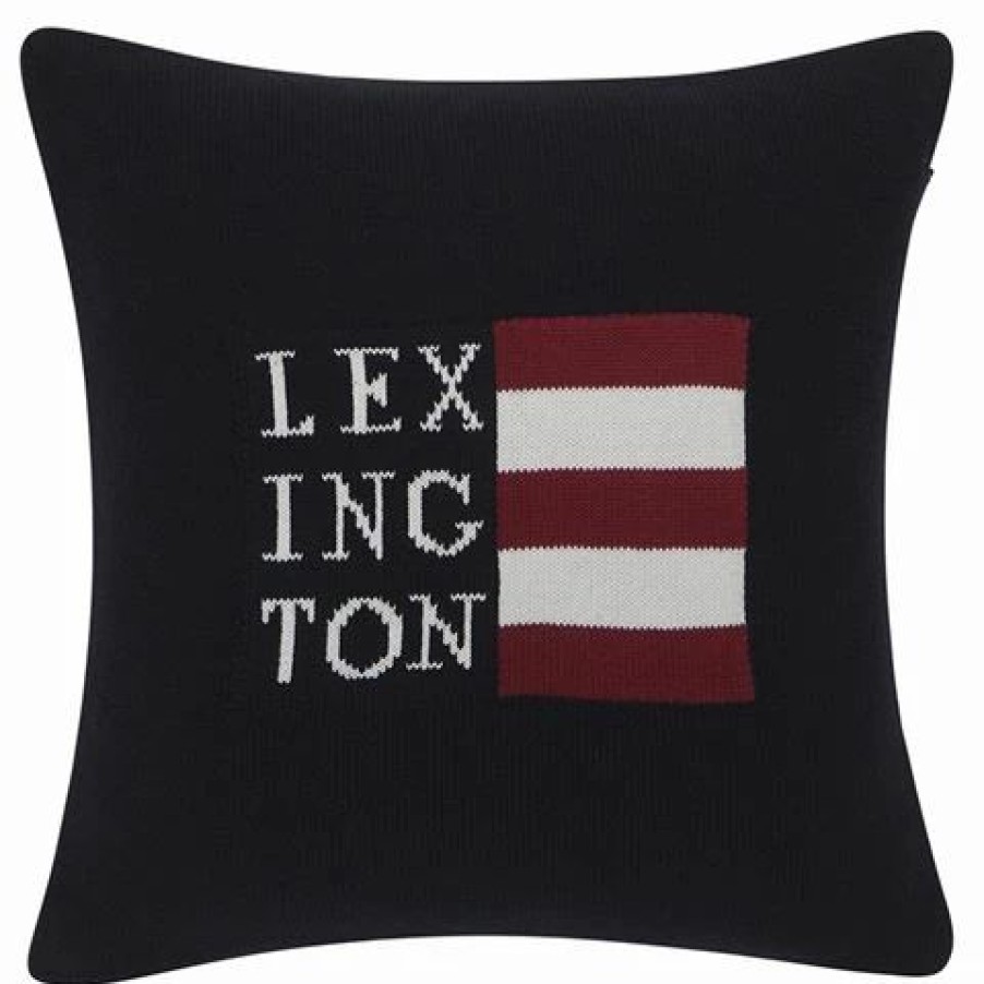 Cushions * | Lexington Flag Knitted Sham Cushion Blue & White 50X50Cm