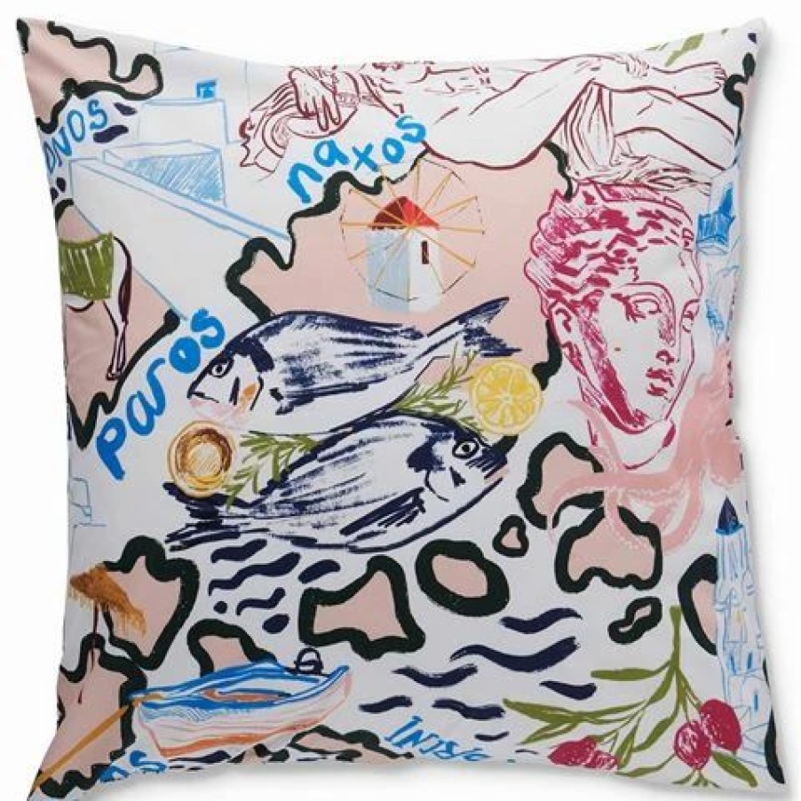 Cushions * | Greek Gods Cotton Euro Sham One Size