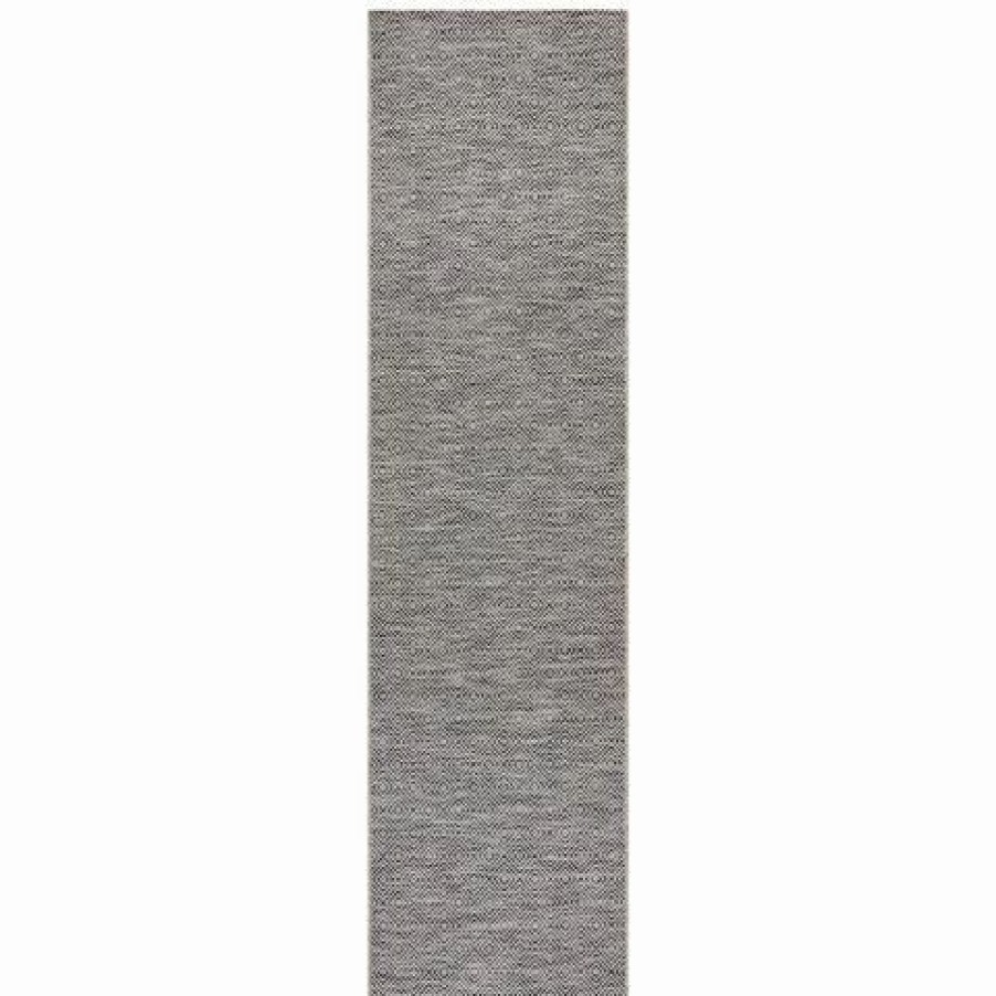 Rugs * | Tapete Rug Terrace Geometric Runner Rug Charcoal 300X80Cm