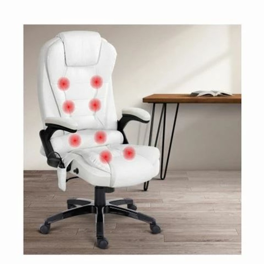 Furniture * | Home Office Design 8 Point Reclining Massage Chair White