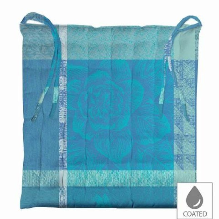 Cushions * | Garnier-Thiebaut Chair Cushion Mille Lagoon 38X38Cm