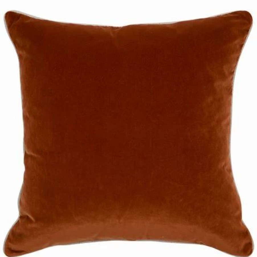 Cushions * | Cafe Lighting Sass Square Feather Cushion Caramel Velvet